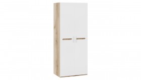 Шкаф для одежды с 2-мя дверями «Фьюжн» Дуб Делано/Белый глянец в Удачном - udachnyj.katalogmebeli.com | фото