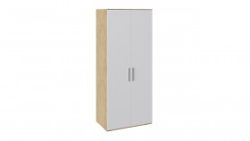 Шкаф для одежды с 2-мя глухими дверями «Квадро» (Бунратти/Белый глянец) в Удачном - udachnyj.katalogmebeli.com | фото