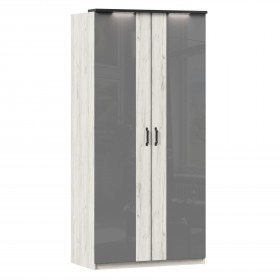 Техно ЛД 678.130.000.007 Шкаф 2-хстворчатый с комбинированными дверями (Дуб Крафт белый/Серый шифер) в Удачном - udachnyj.katalogmebeli.com | фото