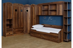 Шкаф комбинированный для одежды «Навигатор» (Дуб Каньон) в Удачном - udachnyj.katalogmebeli.com | фото 3