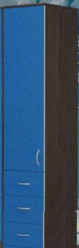 Шкаф-пенал №2 (закрытый) Бодего темный/Голубой в Удачном - udachnyj.katalogmebeli.com | фото