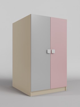 Шкаф под кровать второго яруса Грэйси (Розовый/Серый/корпус Клен) в Удачном - udachnyj.katalogmebeli.com | фото