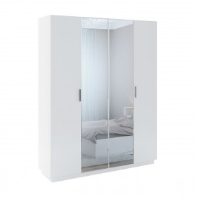Шкаф с зер. 4 двери М22 Спальня Тиффани (белый текстурный) в Удачном - udachnyj.katalogmebeli.com | фото 1