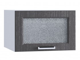 Шкаф верхний горизонтальный со стеклом 510, ШВГС 510 (Клен серый/корпус белый) в Удачном - udachnyj.katalogmebeli.com | фото