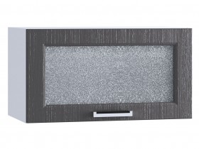 Шкаф верхний горизонтальный со стеклом 600, ШВГС 600 (Клен серый/корпус белый) в Удачном - udachnyj.katalogmebeli.com | фото