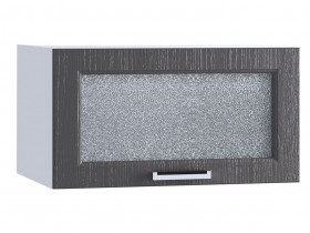 Шкаф верхний горизонтальный со стеклом 610, ШВГС 610 (Клен серый/корпус белый) в Удачном - udachnyj.katalogmebeli.com | фото