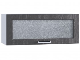 Шкаф верхний горизонтальный со стеклом 800, ШВГС 800 (Клен серый/корпус белый) в Удачном - udachnyj.katalogmebeli.com | фото