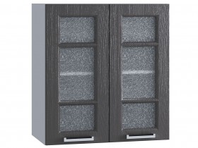 Шкаф верхний со стеклом 600, ШВС 600 (Клен серый/корпус белый) в Удачном - udachnyj.katalogmebeli.com | фото