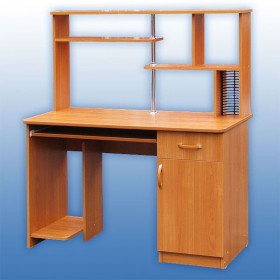 Компьютерный стол 1 с надстройкой (Венге/Дуб выбеленный) в Удачном - udachnyj.katalogmebeli.com | фото 3