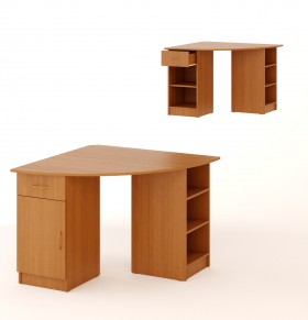 Угловой компьютерный стол 2 (Бук темный) в Удачном - udachnyj.katalogmebeli.com | фото