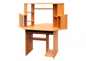 Угловой компьютерный стол (Вишня Оксфорд) в Удачном - udachnyj.katalogmebeli.com | фото 1
