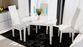 Стол обеденный «Портофино» (Белый глянец/Стекло белое) в Удачном - udachnyj.katalogmebeli.com | фото 2