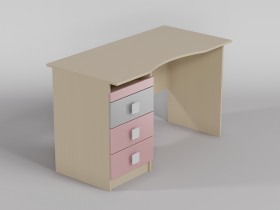 Стол (столешница с выемкой) Грэйси (Розовый/Серый/корпус Клен) в Удачном - udachnyj.katalogmebeli.com | фото