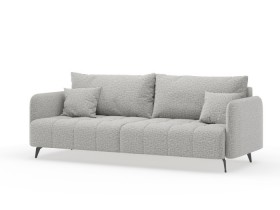 Валериан диван трёхместный прямой Светло-серый, ткань RICO FLEX 108 в Удачном - udachnyj.katalogmebeli.com | фото
